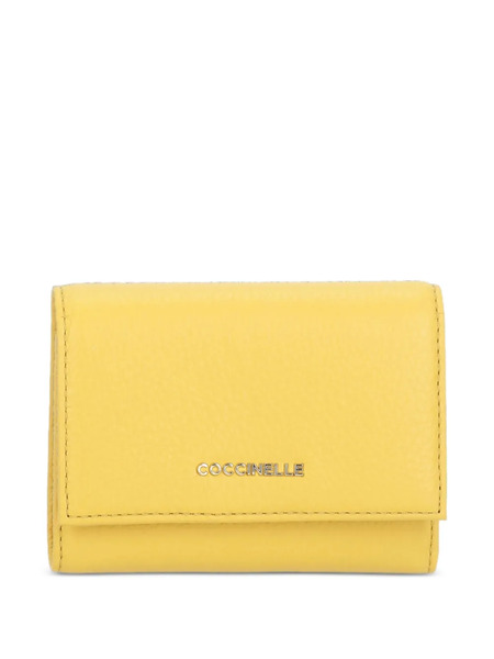 Coccinelle Metallic Soft Leather Wallet - Yellow 