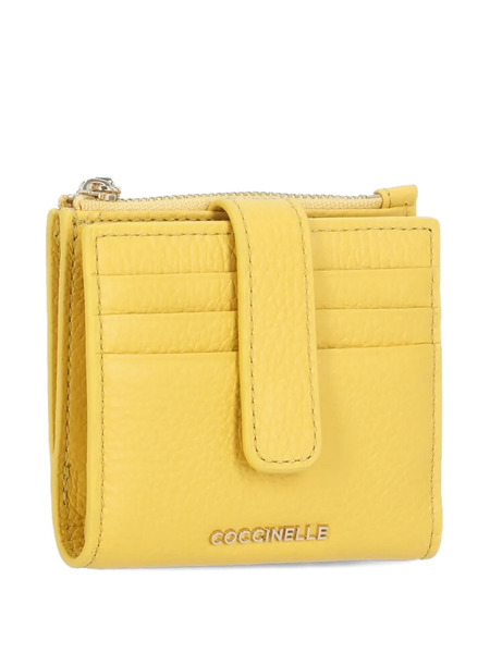  Coccinelle Metallic Soft Leather Wallet - Yellow 