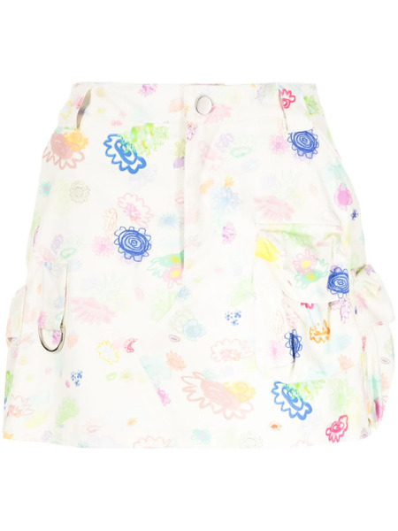  Collina Strada Floral-print Cotton Miniskirt - Multicolour 