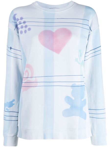  Collina Strada Graphic-print Cotton Sweatshirt - Blue 