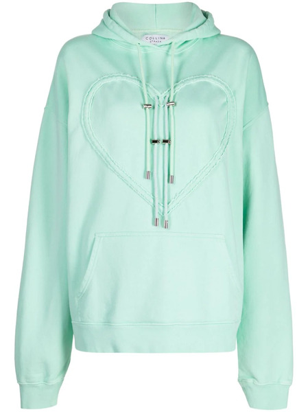  Collina Strada Heart Cotton Hoodie - Green 