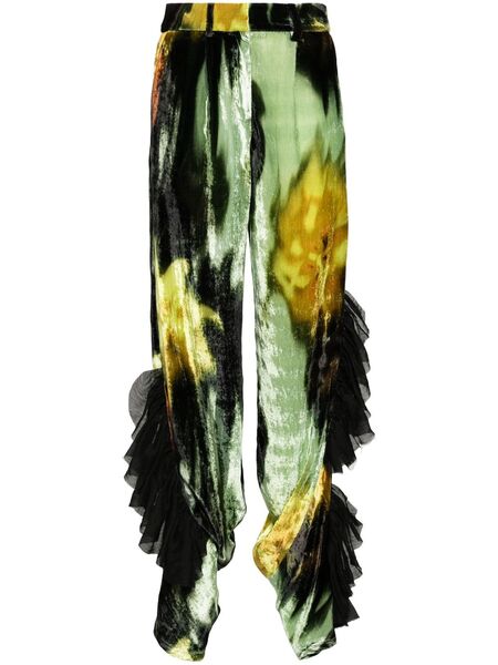  Collina Strada Velvet Trousers - Green 