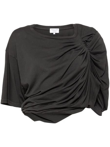  Collina Strada Worn Eva Draped T-shirt - Black 