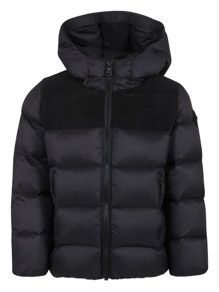 Colmar Kids Hooded Ribbed-panel Puffer Jacket - Black 