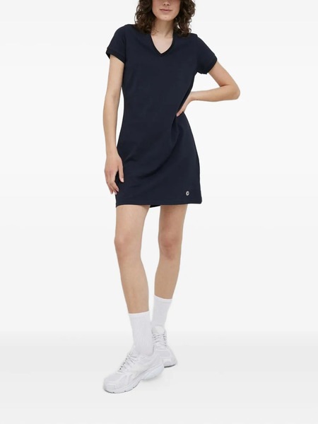  Colmar V-neck Logo Mini Dress - Blue 
