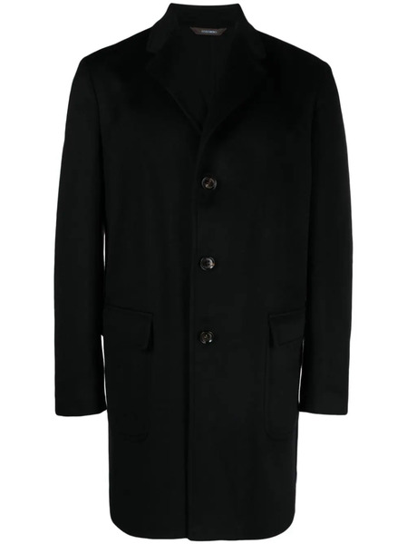  Colombo Notched-collar Single-breasted Coat - Black 