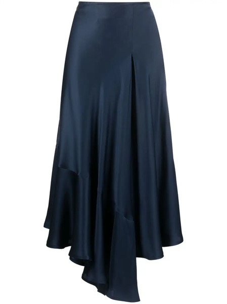  Colville Asymmetric-hem Silk Skirt - Blue 