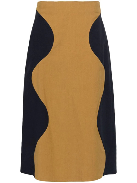  Colville Panelled Midi Skirt - Brown 