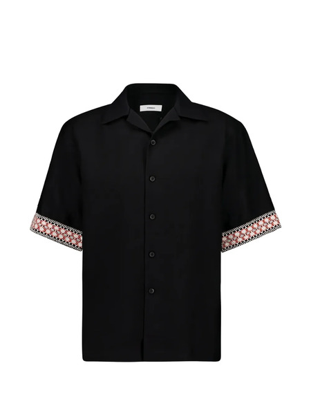  Commas Braided Camp-collar Shirt - Black 