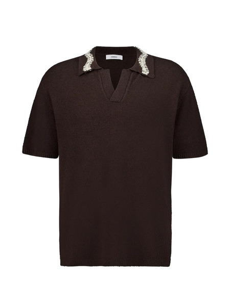  Commas Crochet Polo Shirt - Brown 