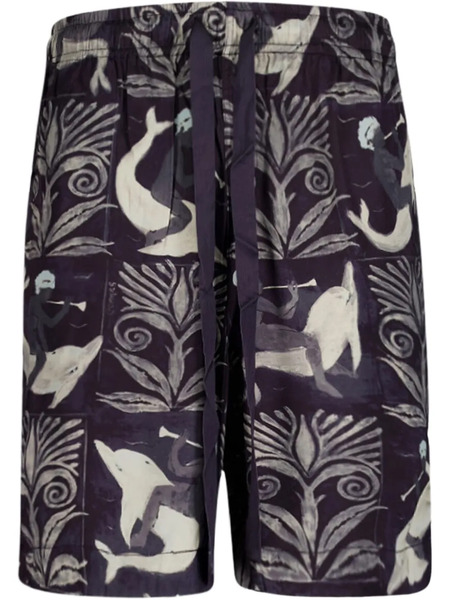  Commas Graphic-print Shorts - Black 