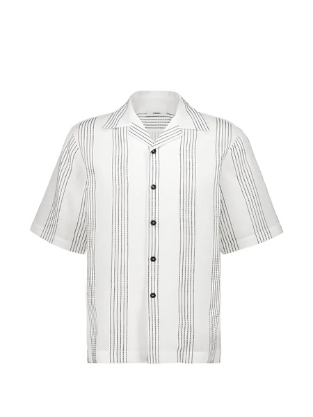  Commas Striped Camp-collar Shirt - White 