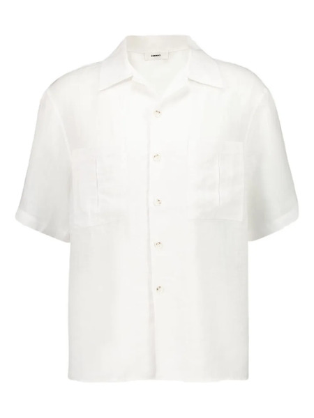 Commas V-neck Patch-pocket Shirt - White 