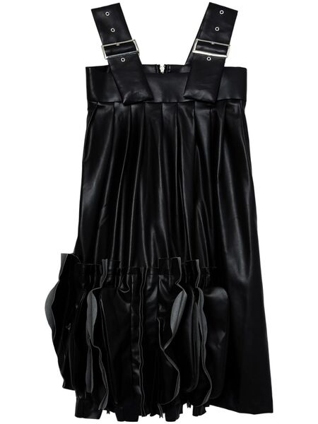 Comme Des Garçons Artificial Leather Midi Dress - Black 