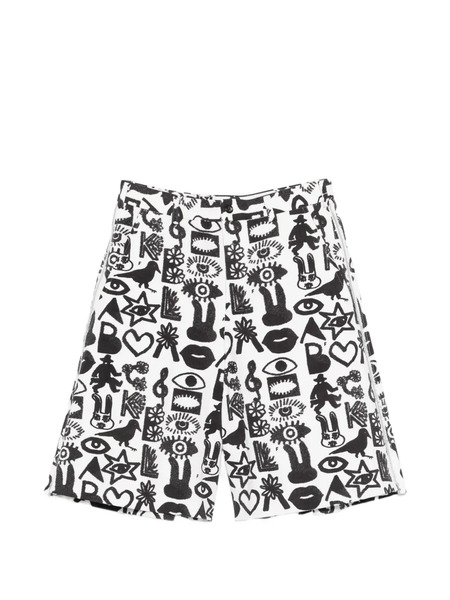  Comme Des Garçons Black Patterned Shorts - White 