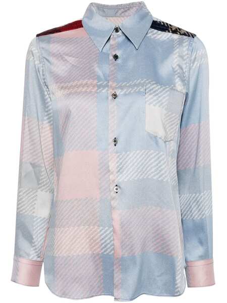  Comme Des Garçons Check-pattern Detailing Shirt - Blue 