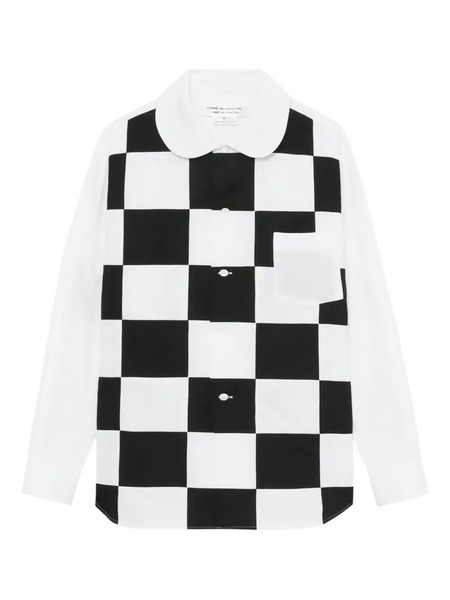  Comme Des Garçons Comme Des Garçons Checker Board Peter Pan-collar Shirt - White 
