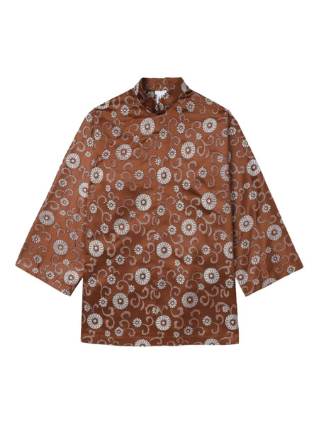  Comme Des Garçons Comme Des Garçons Floral-print Blouse - Brown 