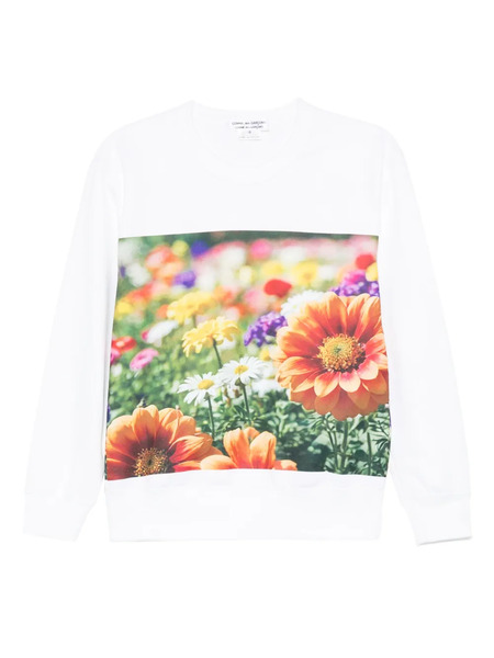  Comme Des Garçons Comme Des Garçons Floral-print Sweatshirt - White 