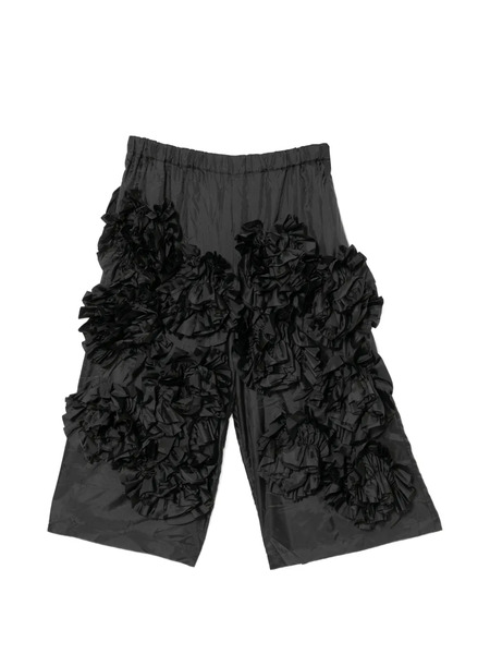  Comme Des Garçons Comme Des Garçons Floral-ruffled Trousers - Black 