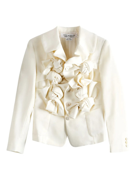  Comme Des Garçons Comme Des Garçons Rose-detail Button Jacket - Neutrals 