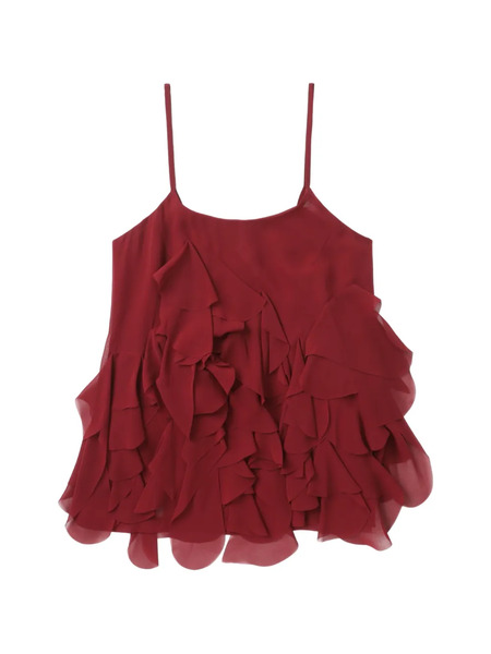  Comme Des Garçons Comme Des Garçons Ruffled Spaghetti-strap Top - Red 