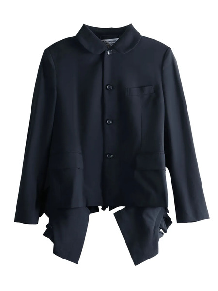  Comme Des Garçons Comme Des Garçons Wool Ruffled Fitted Jacket - Black 