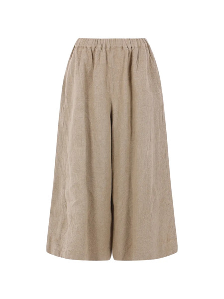  Comme Des Garçons Elasticated-waist Linen Trousers - Neutrals 