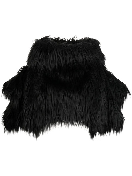  Comme Des Garçons Faux-fur Cropped Cape - Black 