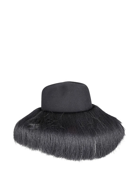  Comme Des Garçons Fringed Wool Hat - Black 