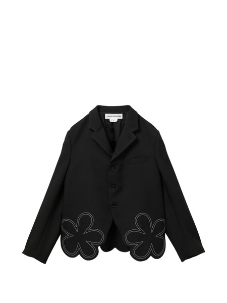  Comme Des Garçons Girl Floral-embroidered Jacket - Black 
