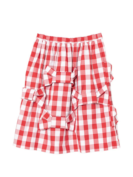  Comme Des Garçons Girl Gingham Bow Skirt - Red 