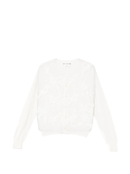  Comme Des Garçons Girl Ribbon-design Ruffle Cardigan - Neutrals 