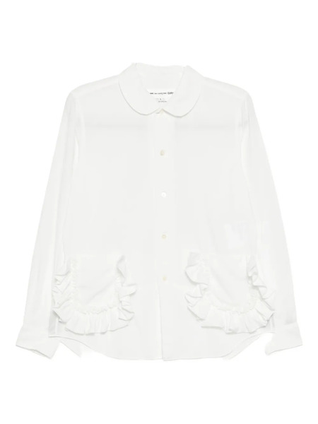  Comme Des Garçons Girl Ruffled-pocket Shirt - White 