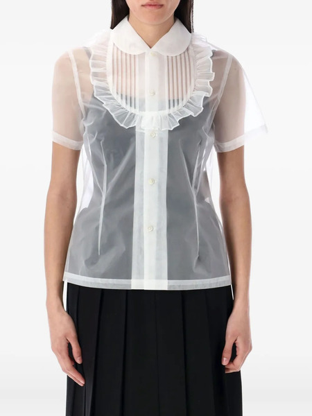  Comme Des Garçons Girl Ruffled Sheer Shirt - White 