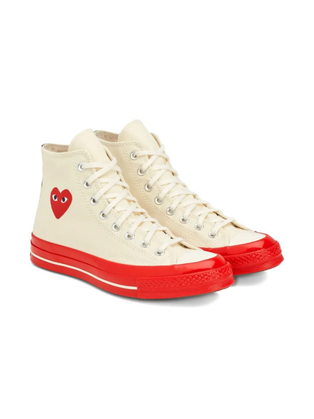 Comme Des Garçons Heart-logo Hi-top Sneakers - Neutrals 