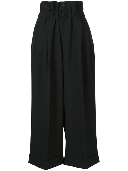  Comme Des Garçons High-waisted Cropped Trousers - Black 