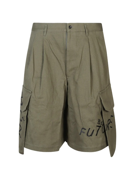  Comme Des Garçons Homme Cargo Print Shorts - Green 
