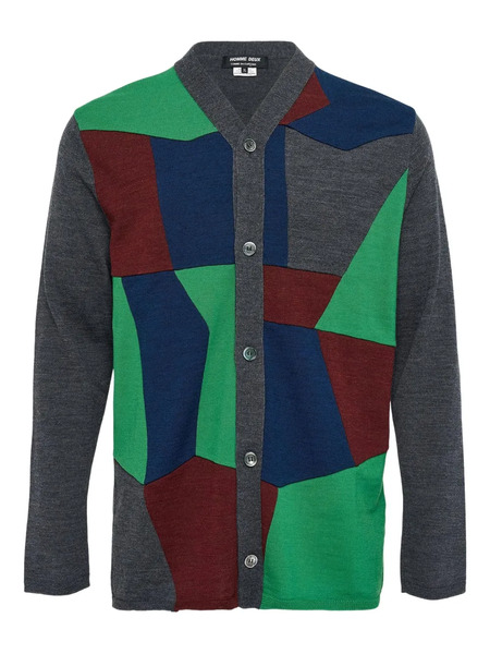  Comme Des Garçons Homme Deux Patchwork Cardigan - Grey 