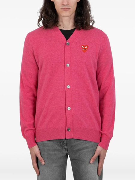  Comme Des Garçons Homme Double Logo Cardigan - Pink 
