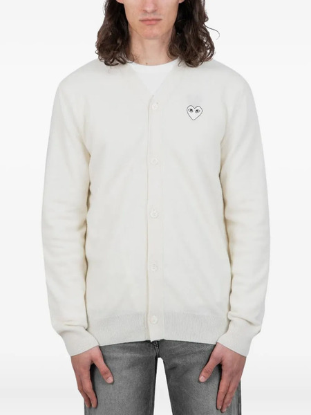 Comme Des Garçons Homme Heart-patch Cardigan - White 
