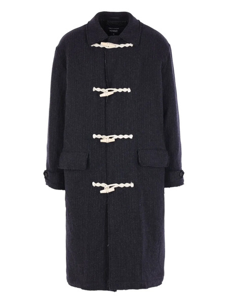  Comme Des Garçons Homme Pinstripe Toggle Coat - Blue 