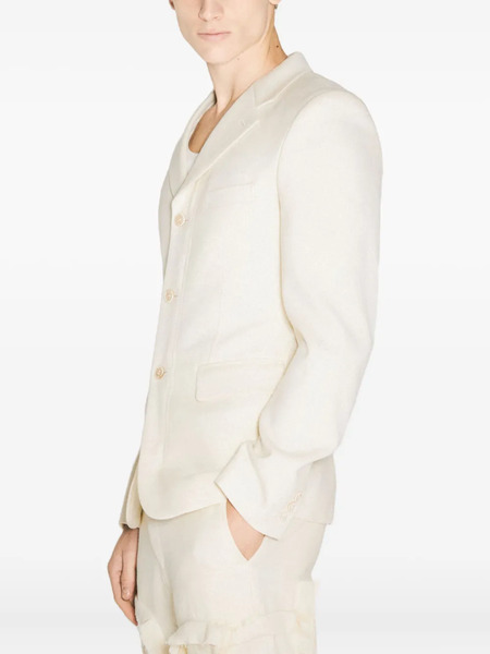  Comme Des Garçons Homme Plus Button-fastening Notched-lapel Blazer - Neutrals 