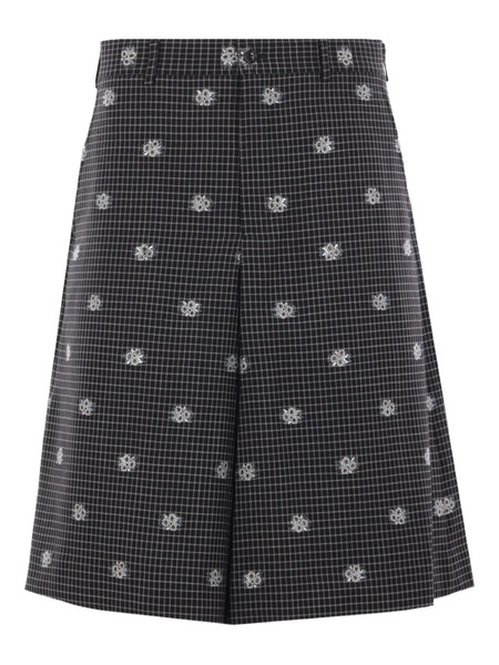  Comme Des Garçons Homme Plus Check-print Shorts - Black 