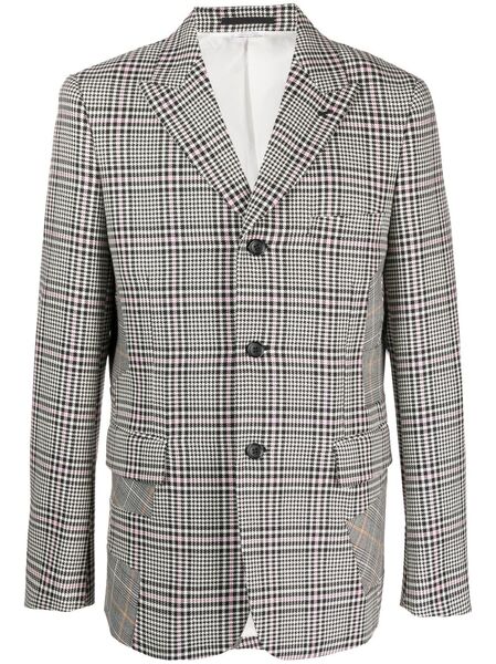  Comme Des Garçons Homme Plus Patchwork Detailing Checked Blazer - Neutrals 