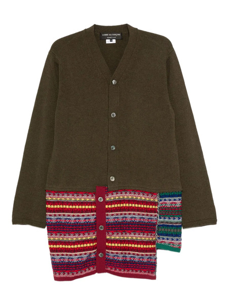  Comme Des Garçons Homme Plus Patterned-patchwork Cardigan - Green 