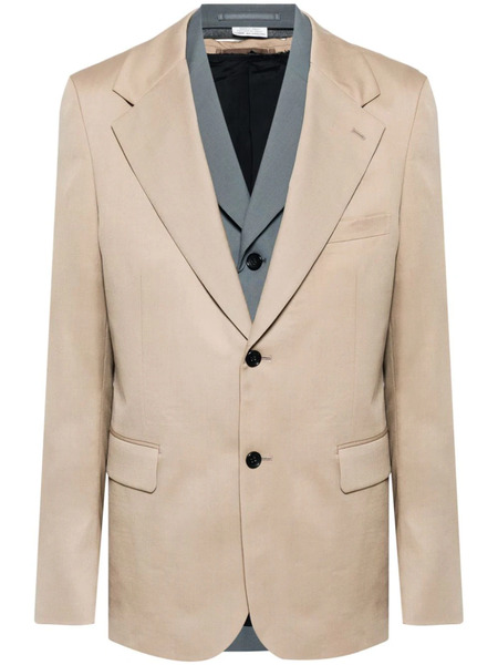  Comme Des Garçons Homme Plus Single-breasted Layered Blazer - Neutrals 
