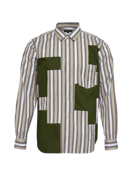  Comme Des Garçons Homme Plus Striped-pattern Shirt - White 