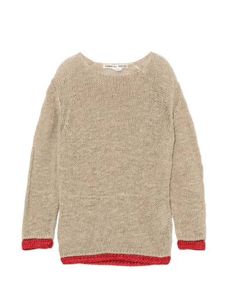  Comme Des Garçons Open Knit Round Neck Jumper - Neutrals 