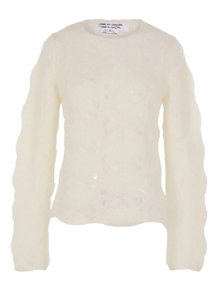  Comme Des Garçons Open-work Long-sleeve Sweater - Neutrals 